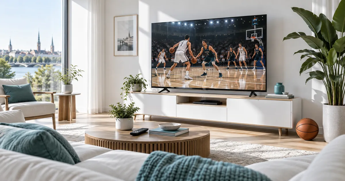 Sports viewing with IPTV Latvia on a modern television